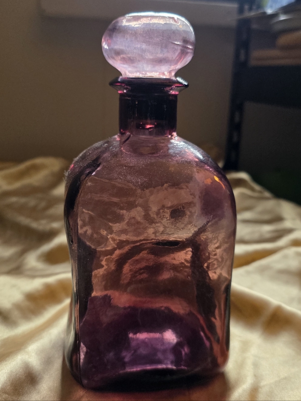 Purple Glass Apothecary Bottle with Stopper